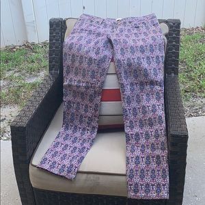 Tory Burch Mid-Rise Skinny Printed Jeans